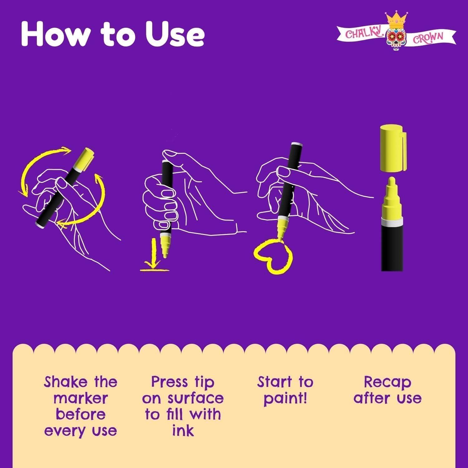 imageLiquid Chalk Markers for Blackboards  Bold Color Dry Erase Marker  Chalk Markers for Chalkboard Signs Windows Blackboard Glass  6mm Reversible Tip 8 Pack  24 Chalkboard Labels Included6mm  8 Pack