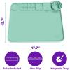 imageCHALKY CROWN  Silicone Art Mat with Cup for Crafts  Silicone Painting Mat  Thick Large Artist Mat with Cup ampamp Raised Edge for Painting 177quotx137quot  BlueGreen