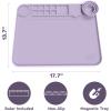 imageCHALKY CROWN  Silicone Art Mat with Cup for Crafts  Silicone Painting Mat  Thick Large Artist Mat with Cup ampamp Raised Edge for Painting 177quotx137quot  BluePurple
