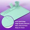 imageCHALKY CROWN  Silicone Art Mat with Cup for Crafts  Silicone Painting Mat  Thick Large Artist Mat with Cup ampamp Raised Edge for Painting 177quotx137quot  BlueGreen