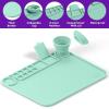 imageCHALKY CROWN  Silicone Art Mat with Cup for Crafts  Silicone Painting Mat  Thick Large Artist Mat with Cup ampamp Raised Edge for Painting 177quotx137quot  BlueGreen