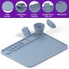 imageCHALKY CROWN  Silicone Art Mat with Cup for Crafts  Silicone Painting Mat  Thick Large Artist Mat with Cup ampamp Raised Edge for Painting 177quotx137quot  BlueBlue