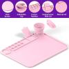 imageCHALKY CROWN  Silicone Art Mat with Cup for Crafts  Silicone Painting Mat  Thick Large Artist Mat with Cup ampamp Raised Edge for Painting 177quotx137quot  BluePink