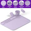 imageCHALKY CROWN  Silicone Art Mat with Cup for Crafts  Silicone Painting Mat  Thick Large Artist Mat with Cup ampamp Raised Edge for Painting 177quotx137quot  BluePurple