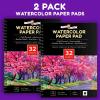 imageCHALKY CROWN  Watercolor Paper Pad  Water Color Paper Sketch Book  Large Paper for Artists White  Pack of 2 64 Sheets2 Pack