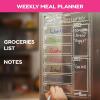 imageCHALKY CROWN Acrylic Magnetic Weekly Planner for Fridge  Menu Board for Kitchen with 8 Magnetic Markers  Weekly Meal Planner for Fridge with Grocery List ampamp Notepad  Menu Planner 145x1021 Pack