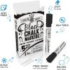 imageCHALKY CROWN Liquid Chalk Marker Pen  White Drawing Chalk  Chalkboard Markers for Chalkboard Signs Windows Blackboard Glass  6mm Reversible Tip 5 PackBlack