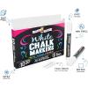 imageCHALKY CROWN Liquid Chalk Marker Pen  White Drawing Chalk  Chalkboard Markers for Chalkboard Signs Windows Blackboard Glass  6mm Reversible Tip 5 PackWhite