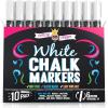 imageCHALKY CROWN Liquid Chalk Marker Pen  White Drawing Chalk  Chalkboard Markers for Chalkboard Signs Windows Blackboard Glass  6mm Reversible Tip 5 PackWhite