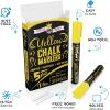 imageCHALKY CROWN Liquid Chalk Marker Pen  White Drawing Chalk  Chalkboard Markers for Chalkboard Signs Windows Blackboard Glass  6mm Reversible Tip 5 PackYellow