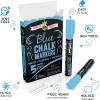 imageCHALKY CROWN Liquid Chalk Marker Pen  White Drawing Chalk  Chalkboard Markers for Chalkboard Signs Windows Blackboard Glass  6mm Reversible Tip 5 PackBlue