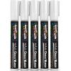 imageCHALKY CROWN Liquid Chalk Marker Pen  White Drawing Chalk  Chalkboard Markers for Chalkboard Signs Windows Blackboard Glass  6mm Reversible Tip 5 PackWhite
