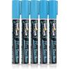 imageCHALKY CROWN Liquid Chalk Marker Pen  White Drawing Chalk  Chalkboard Markers for Chalkboard Signs Windows Blackboard Glass  6mm Reversible Tip 5 PackBlue