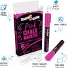 imageCHALKY CROWN Liquid Chalk Marker Pen  White Drawing Chalk  Chalkboard Markers for Chalkboard Signs Windows Blackboard Glass  6mm Reversible Tip 5 PackPink