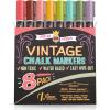 imageCHALKY CROWN Liquid Chalk Markers  Dry Erase Marker Pens  Chalk Markers for Chalkboards Signs Windows Blackboard Glass  Reversible Tip 8 Pack Vintage 6mm