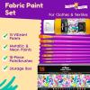 imageCHALKY CROWN Permanent Fabric Paint for Clothes 15 Colors for Canvas Textile Fabric Paint Set  Child Safe Paint for Fabric with 10 Brushes ampamp Storage Box 60ml each
