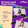 imageLiquid Chalk Markers for Blackboards  Bold Color Dry Erase Marker  Chalk Markers for Chalkboard Signs Windows Blackboard Glass  6mm Reversible Tip 8 Pack  24 Chalkboard Labels Included6mm  20 Pack
