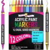 imageCHALKY CROWN  3mm Acrylic Paint Markers Acrylic Paint Pens for Rock Painting Stone Ceramic Glass Wood  12 Pack6mm  12 Pack