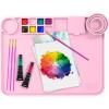 imageCHALKY CROWN  Silicone Art Mat with Cup for Crafts  Silicone Painting Mat  Thick Large Artist Mat with Cup ampamp Raised Edge for Painting 177quotx137quot  BluePink