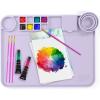imageCHALKY CROWN  Silicone Art Mat with Cup for Crafts  Silicone Painting Mat  Thick Large Artist Mat with Cup ampamp Raised Edge for Painting 177quotx137quot  BluePurple