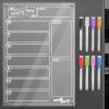 imageCHALKY CROWN Acrylic Magnetic Weekly Planner for Fridge  Menu Board for Kitchen with 8 Magnetic Markers  Weekly Meal Planner for Fridge with Grocery List ampamp Notepad  Menu Planner 145x1021 Pack