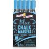 imageCHALKY CROWN Liquid Chalk Marker Pen  White Drawing Chalk  Chalkboard Markers for Chalkboard Signs Windows Blackboard Glass  6mm Reversible Tip 5 PackBlue