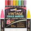 imageCHALKY CROWN Liquid Chalk Markers  Dry Erase Marker Pens  Chalk Markers for Chalkboards Signs Windows Blackboard Glass  Reversible Tip 8 Pack Vintage 6mm