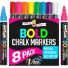imageLiquid Chalk Markers for Blackboards  Bold Color Dry Erase Marker  Chalk Markers for Chalkboard Signs Windows Blackboard Glass  6mm Reversible Tip 8 Pack  24 Chalkboard Labels Included6mm  8 Pack