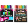 image:imageCHALKY CROWN Neon Vintage Bold Liquid Chalk Markers  16 Piece Set 8 Neon 8 Vintage with Reversible Tips for Chalkboards Glass amp More